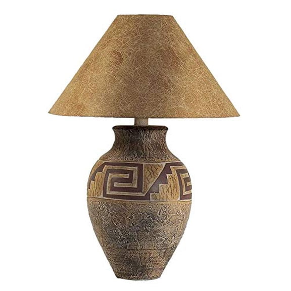 Southwest Pattern Paprika Shade Table Lamp