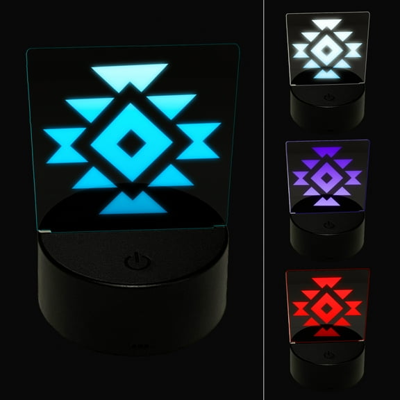Southwest Pattern Shape LED Night Light Sign 3D Illusion Desk Nightstand Lamp