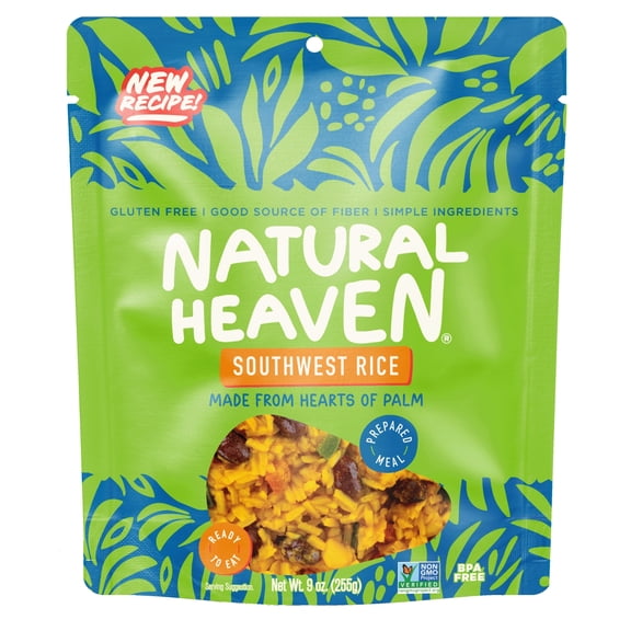 Natural Heaven - Hearts Of Palm Southwest Rice - 6 count, 54oz (255g) each - Low Fat, Gluten-Free & No added Sugar