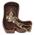 thumbnail image 1 of Southwest Rustic Aztec Navajo Diamond Pattern Cowboy Boot Jewelry Coin Dish Tray, 1 of 9