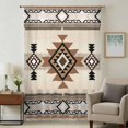 thumbnail image 1 of Southwest Sheer Curtains 108 Inches Extra Long, Brown Bohemian Abstract American Aztec Light Filering Curtains, Privacy Drapes Simi Floor to Veiling Curtain for Living Room Large Window Treatment, 1 of 9
