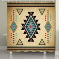 thumbnail image 1 of Southwest Shower Curtain, Western Aztec Pattern Bathroom Curtain Native American Retro Tribal Navajo Ethnic Pattern Bathroom Accessories Fabric Bathroom Curtain with Hooks,72X72, 1 of 2