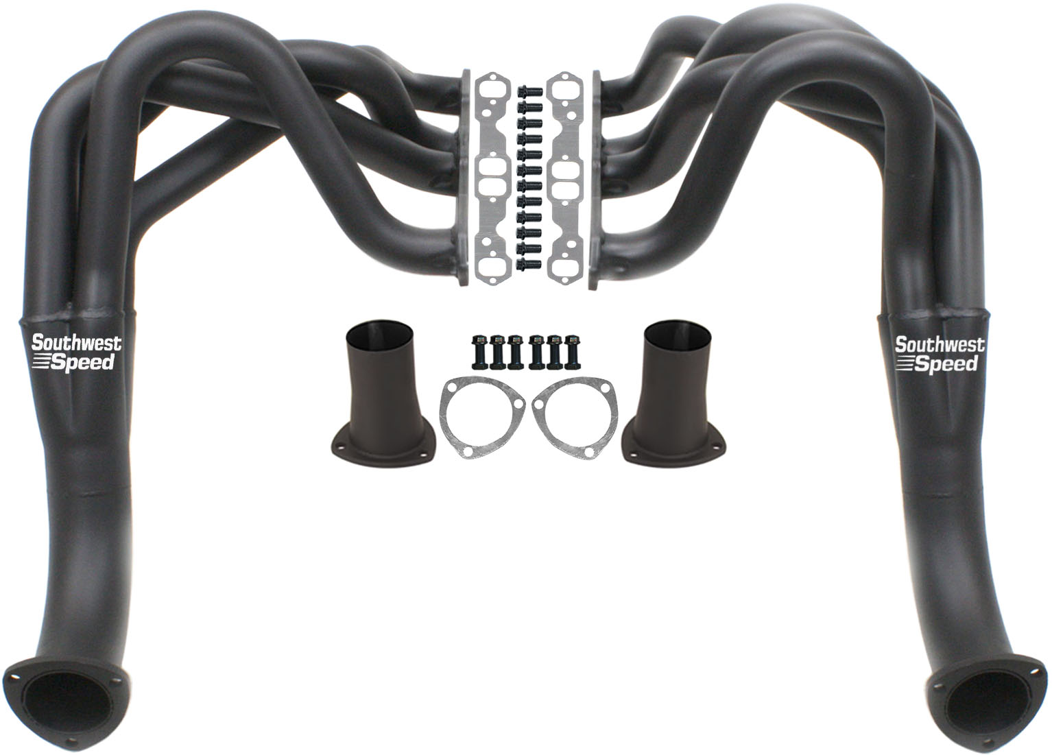 Southwest Speed 196267 Chevy II,Nova Fenderwell Headers,Painted Flat