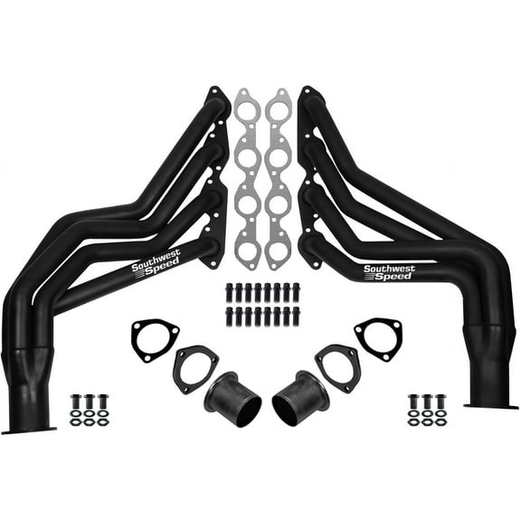 Southwest Speed Black 1968-1991 Gm Truck Long Tube Headers For Big Block Chevy 396-454,Chevy & Gmc 1/2 3/4 & 1 Ton Trucks,Blazer Jimmy Suburban