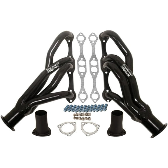 Southwest Speed Black 1970-1988 Monte Carlo Clipster Headers For Small Block Chevy 262-400,Street Rod,Camaro,Chevelle,Malibu,El Camino,Nova,Cutlass