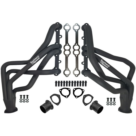 Southwest Speed Black 1978-1987 Gm Long Headers For Small Block Chevy 262-400,Malibu Monte Carlo El Camino Regal Olds Cutlass Lemans Grand Prix