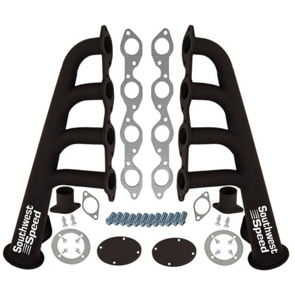 Southwest Speed Black Lake Style Headers For Big Block Chevy 366-502 V8 Engines,1 7/8" Tubes,Street Rod,Hot Rod,Rat Rod,Nostalgia,Vintage