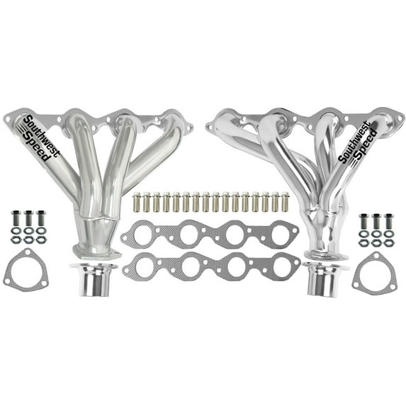 Southwest Speed Ceramic Hot-Coated Tight-Fit Block Hugger Shorty Headers For Big Block Chevy 366-502 Engines,Street Rod,Hot Rod,Rat Rod