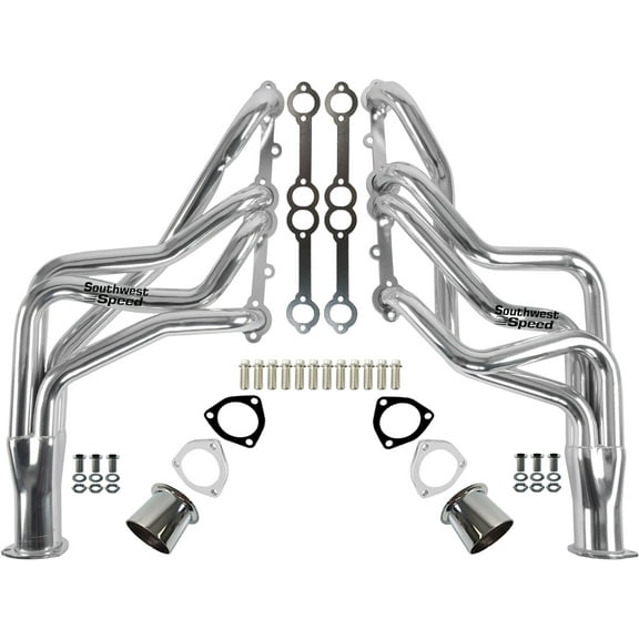 Southwest Speed Chrome Plated 1964-1989 Gm Long Headers For Small Block Chevy 262-400 Engines,Chevy Chevelle Monte Carlo Camaro Nova Full Size Impala