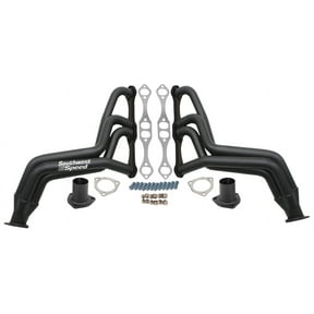 Southwest Speed Flat Black 1935-1948 Fat Fenderwell Headers For Small Block Chevy V8 Engines,265,283,302,327,350,400 Ci Motors,Street Rod