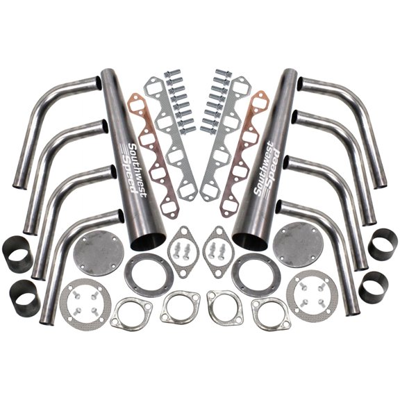 Southwest Speed Weld-Together Lake Style Header Kit With 3 1/2" Mega-Phone Collectors,Small Block Ford 260-302 Windsor & Gt40P V8,Street Rod,Hot,Rat