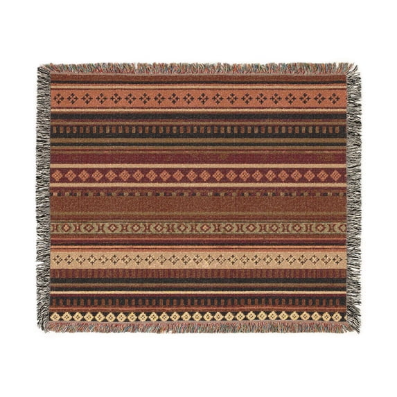 Southwest Stripe Pattern Rustic Woven Throw Blanket, Cotton with ...