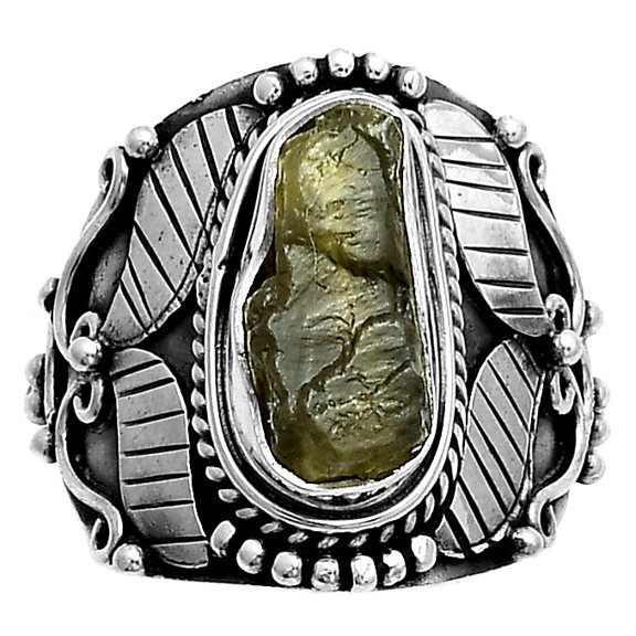Southwest Style Rare Kornerupine Rough 925 Silver Ring s.7 Jewelry R-1507 SDR175495