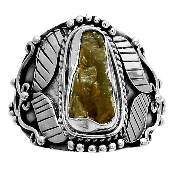 Southwest Style Rare Kornerupine Rough 925 Silver Ring s.8 Jewelry R-1507 SDR175467