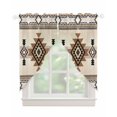 thumbnail image 1 of Southwest Swag Valances for Windows, Brown Bohemian Abstract American Aztec Rod Pocket Sheer Valances for Large Windows, Swag Toppers Light Filtering for Kitchen Living Room 2 Panels 36''x63'', 1 of 6