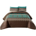 thumbnail image 1 of Southwest Teal/Beige/Brown Print Bedspread 3 Microfiber Cabin Lodge western Quilt Set- Southwestern Bedding- Makala KING BEDSPREAD, 1 of 5