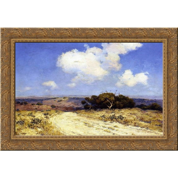 Southwest Texas 24x19 Gold Ornate Wood Framed Canvas Art by Onderdonk, Robert Julian