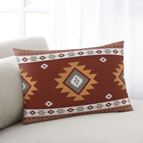 Southwest Throw Pillow Covers, Western Brown Beige Geometric Abstract Art Wooden Soft Breathable Pillow Cases with Zipper for Sleeping, Standard Pillowcases for Couch Bed Sofa Chair 20x26 Inches