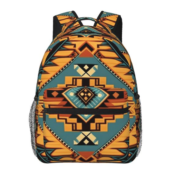 Southwest Tribal Indian Geometric Laptop Backpack Travel Rucksack for Teens Adults, Fits 15-inch Notebook
