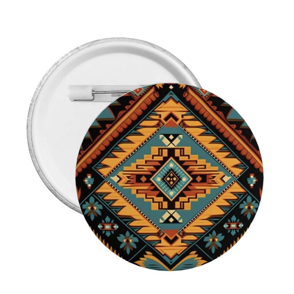 Southwest Tribal Indian Geometric Round Button Pin Badge 5PCS Pinback Buttons Lapel Pin for Jacket, Backpack, Hat, Party Favor, Gift