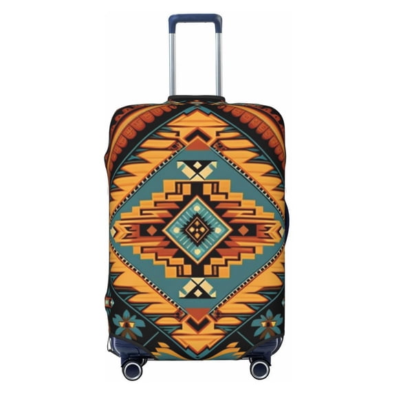 Southwest Tribal Indian Geometric Travel Luggage Cover Suitcase Protector Fit for 18-21 Inch Baggage