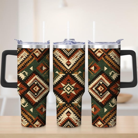 Southwest Tribal Pattern Stainless Steel Tumbler, 40oz