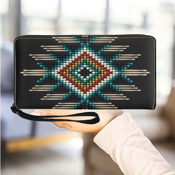 Southwest Tribal Style Print Casual Zipper Wallet Multi Card Storage High Quality Ph Bag Travel Girls Coin Pouch
