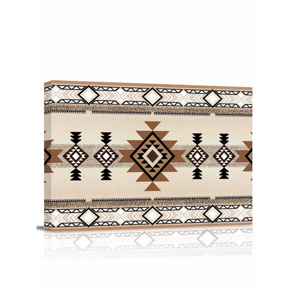 Southwest Wall Art for Living Room,Canvas Picture Wall Decor for Bathroom Bedroom,Brown Bohemian Abstract American Aztec Painting Artwork for Office Kitchen Hallway Dining Room Home Decor 12"x16"