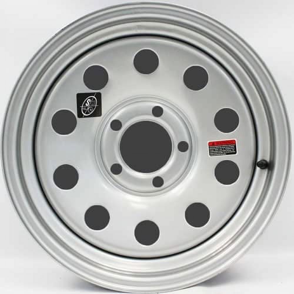 Two Aluminum Trailer Wheels 15X5 15 Inch Rim Silver Machined 5 Lug