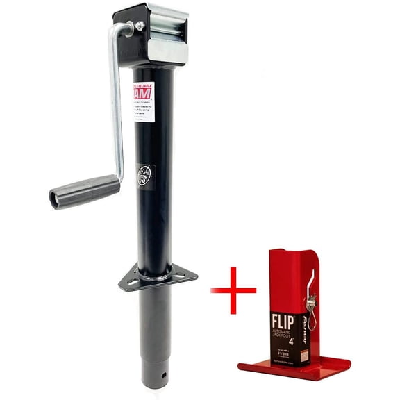 Southwest Wheel 5,000 lbs Side Wind RAM A-Frame Trailer Jack w/ 4" Flip Foot