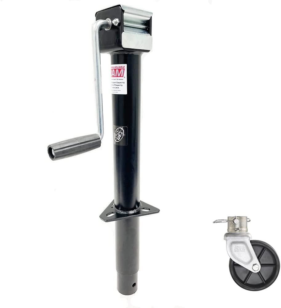 Southwest Wheel 5,000 lbs Side Wind RAM AFrame Trailer Jack w/6" Poly
