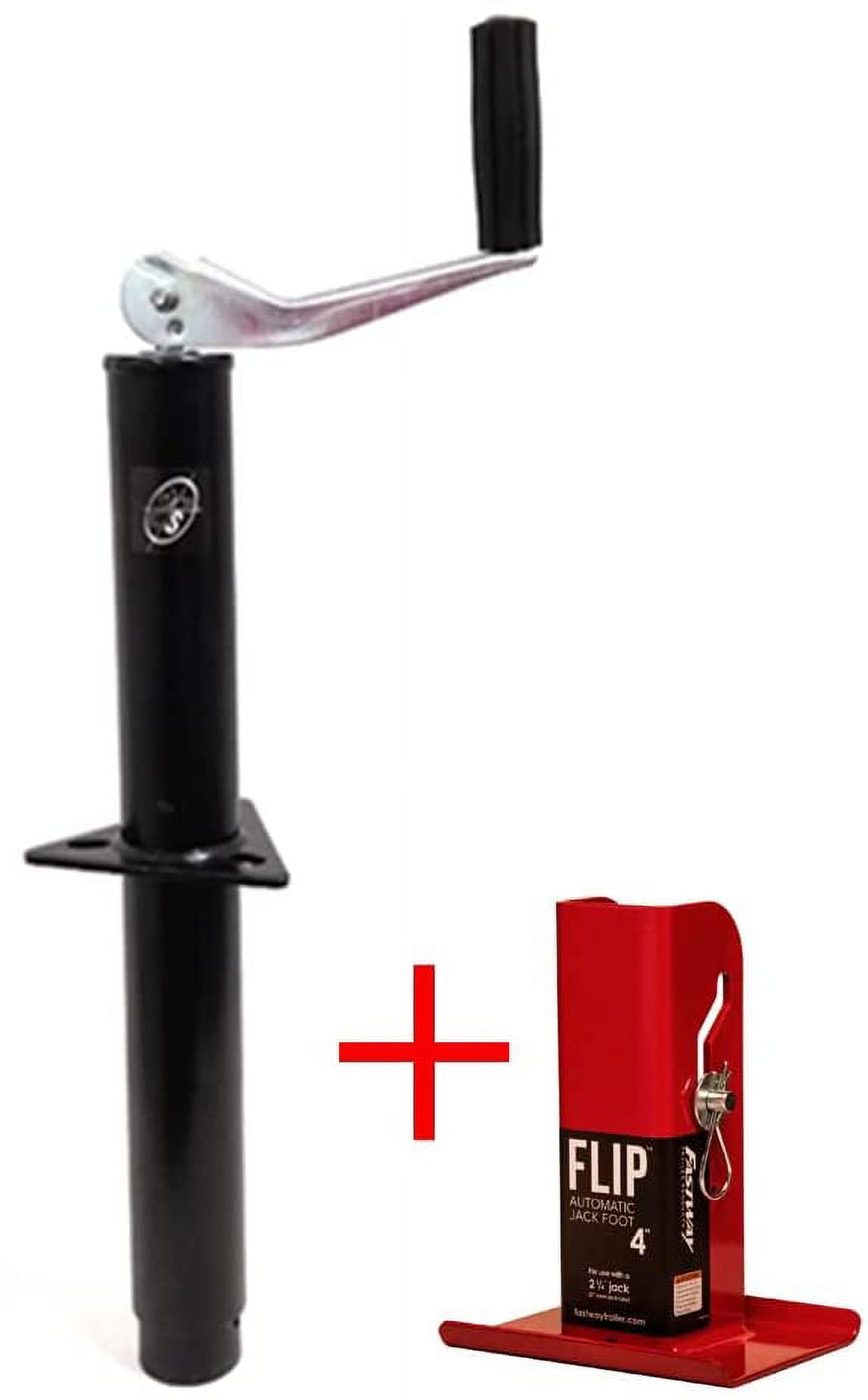 Southwest Wheel 5,000 lbs top Wind A-Frame Trailer Jack w/ 4" Flip Foot
