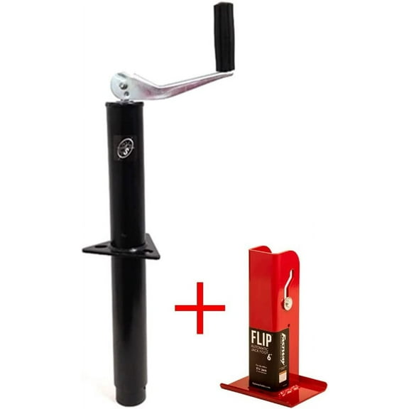 Southwest Wheel 5,000 lbs top Wind A-Frame Trailer Jack w/ 6" Flip Foot