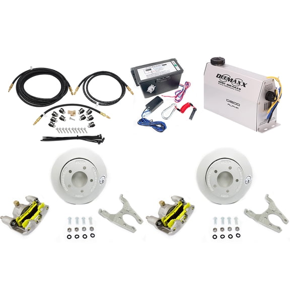 Southwest Wheel MAXX KIT Electric Over Hydraulic 3,500 lbs. Slip Over Disc Brake Kit for a Single Axle with MAXX Dacromet Calipers