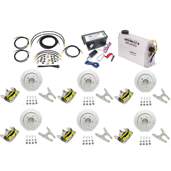 Southwest Wheel MAXX KIT Electric Over Hydraulic 3,500 lbs. Slip Over Disc Brake Kit for a Triple Axle with MAXX Calipers