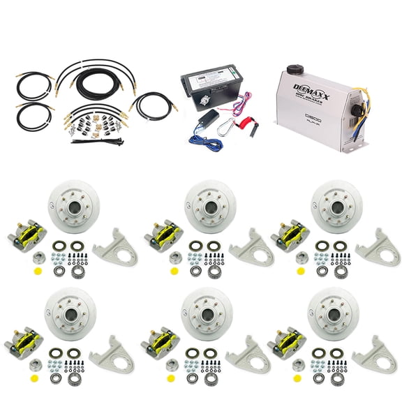 Southwest Wheel MAXX KIT Electric Over Hydraulic 7,000 lbs. Disc Brake Kit for a Triple Axle with MAXX Caliper