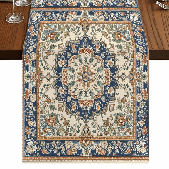Southwestern 36 Inch Table Runner, Heritage Antique Boho Country Rustic Farmhouse Dresser Scarf Cotton & Linen Tablerunner for Dining/Kitchen Island/Holiday Party Décor Small 13" x 36"