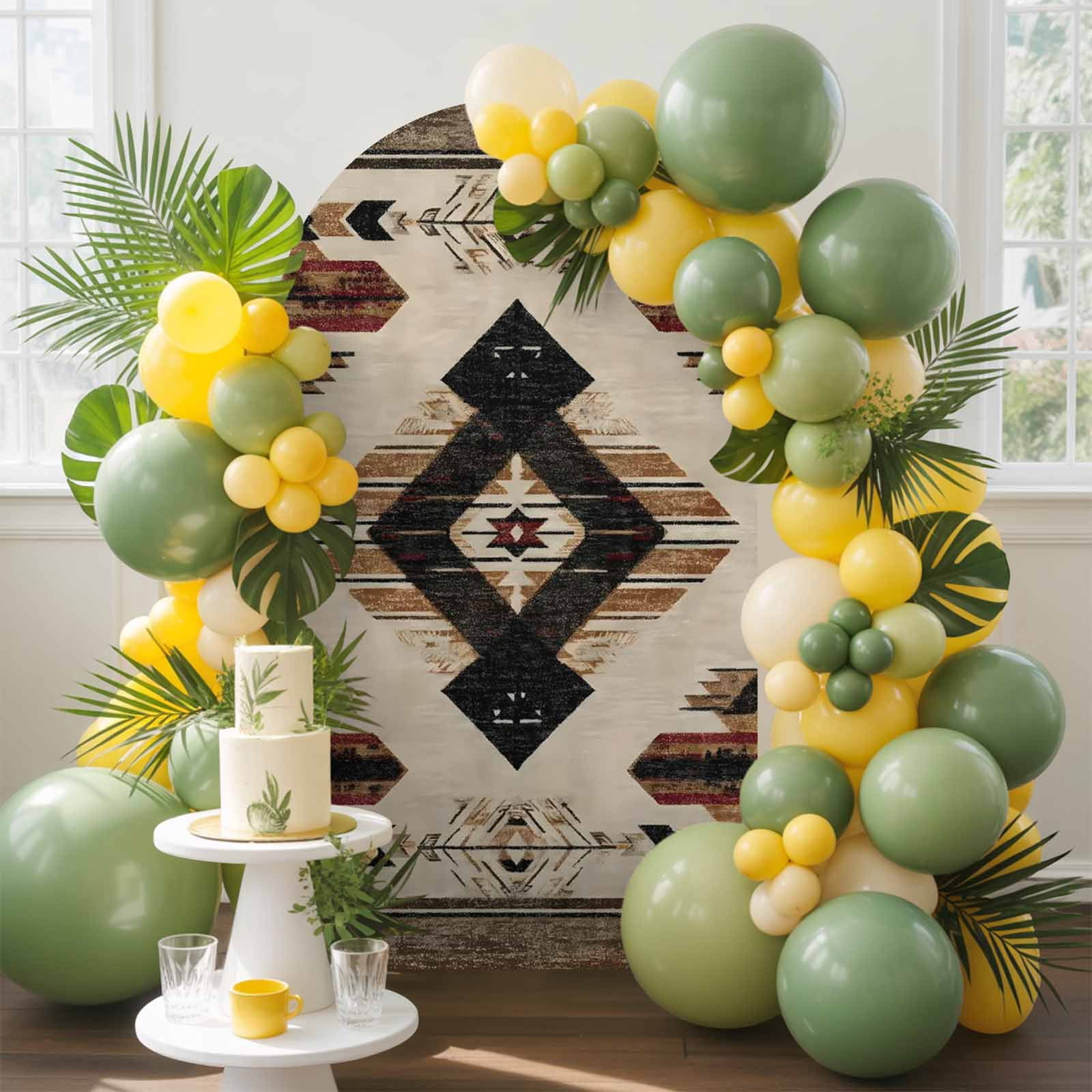 Southwestern Arch Backdrop Cover, 7.2FT, Rustic Native American Aztec ...