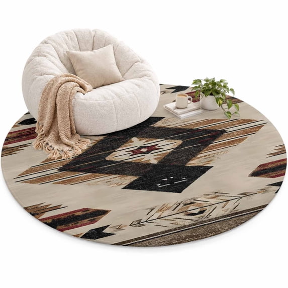 Southwestern Area Rug 3', Rustic American Bohemian Soft Mat Non-Slip ...