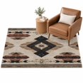Southwestern Area Rug 3'x5', Rustic American Bohemian Soft Mat Non-Slip ...