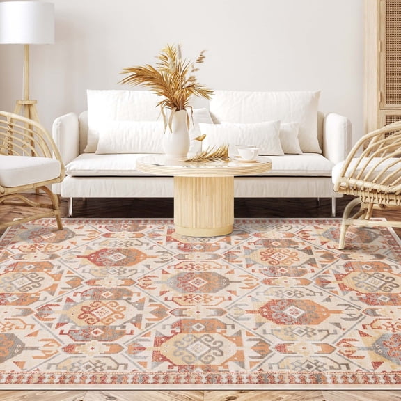 Southwestern Aztec Indoor Area Rug Or Runner Rug or Door Mat for Entryway, Living Room, Bedroom, Any Room