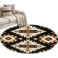 thumbnail image 1 of Southwestern Aztec Round Area&nbsp;Rug 3.3ft Retro National Style Brown Abstract Non-Slip&nbsp;Washable Circle Rugs Soft Felt Indoor Floor Mat for Bedroom Kitchen Living Room Bathroom, 1 of 9