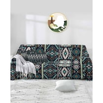 Southwestern Aztec Sofa Covers for 3 Cushion Couch,Washable Sectional & L Shape Couch Covers for Dog/Cat/Kid,Ethnic Bohemian Boho Farmhouse Colorful Non Slip Sofa Slipcover Futon Cover 71x150