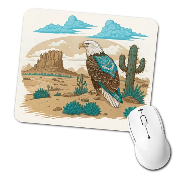 Southwestern Bald Eagle Desert Mouse Pad Low Profile Gaming Mat