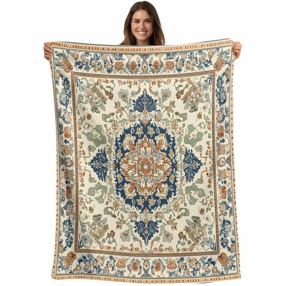 Southwestern Blanket Soft Cozy Warm Throw Blanket for Couch, Plush Fuzzy Flannel Fleece Blankets for Sofa, Heritage Antique Boho-Chic Country Bed Blankets Lightweight Gifts for Women, 30"x40"