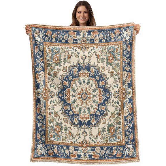 Southwestern Blanket Soft Cozy Warm Throw Blanket for Couch, Plush Fuzzy Flannel Fleece Blankets for Sofa, Heritage Antique Boho Country Rustic Bed Blankets Lightweight Gifts for Women, 50"x80"