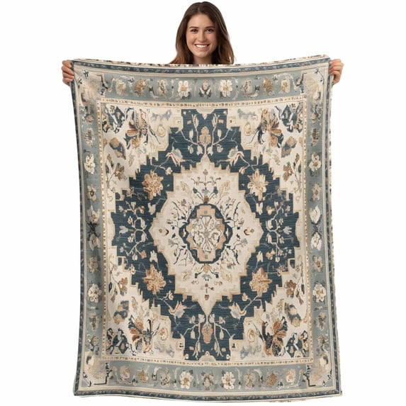Southwestern Boho Blanket Soft Cozy Warm Throw Blanket for Couch, Plush Fuzzy Flannel Fleece Blankets for Sofa, Ethnic Vintage Geometric Art Bed Blankets Lightweight Gifts for Women, 40"x60"