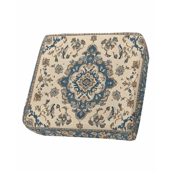 Southwestern Boho Blue Sofa Couch Cushion Covers Washable, Removable Stretchable Sectional Couch Covers, Ethnic Geometric Rustic Slipcovers for L & T Shape Sofa Furniture Protector S Size 1 pc