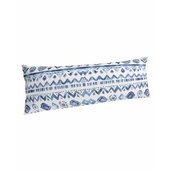 Southwestern Boho Body Pillow Covers, Blue Aztec Oriental Abstract Patterns Soft Bed Throw Pillowcases Breathable Cooling Long Lumbar Body Pillow Sham Cover for Bed Sofa 20''x54''