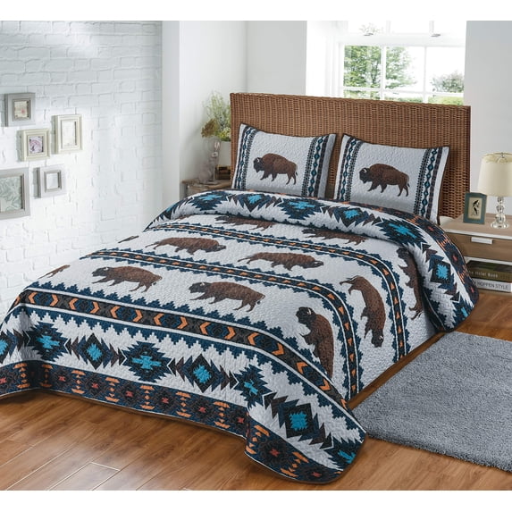 Southwestern Boho Buffalo Bedding Set